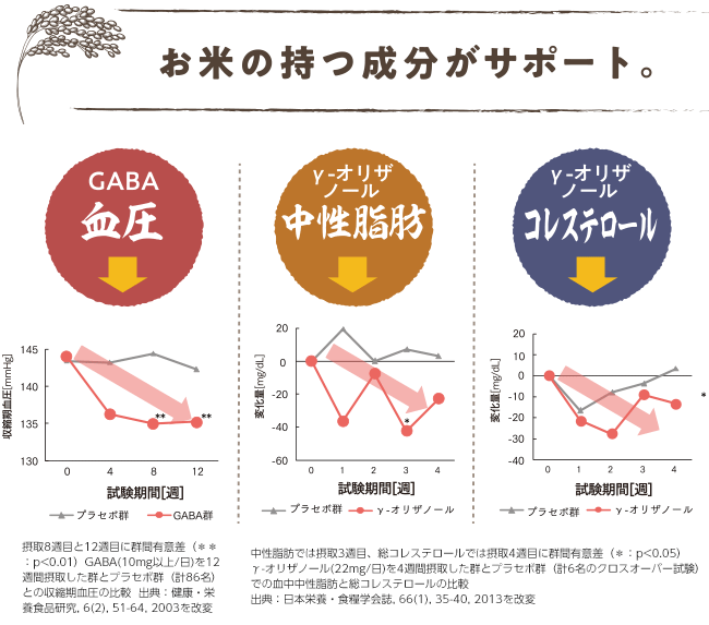 お米の持つ成分がサポート