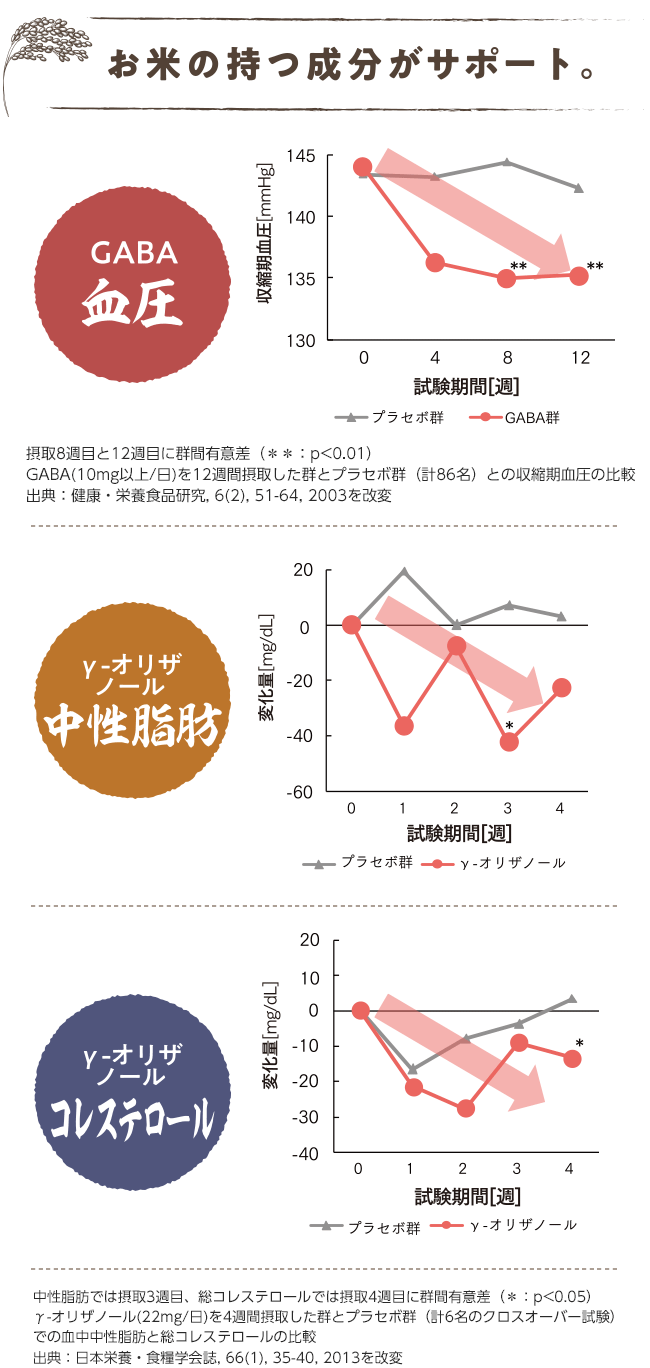 お米の持つ成分がサポート