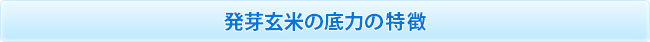 発芽玄米の底力の特徴