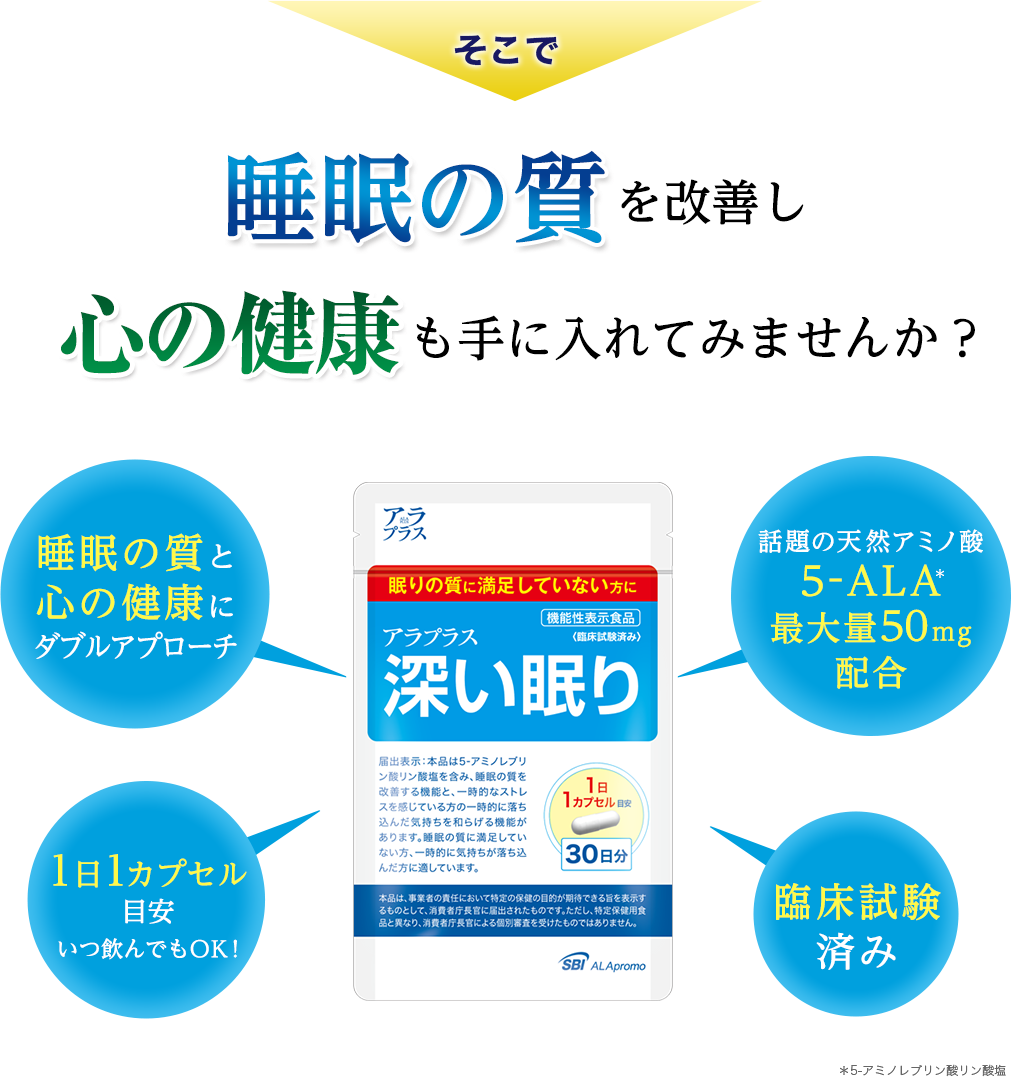 そこで睡眠の質を改善し心の健康も手に入れてみませんか？