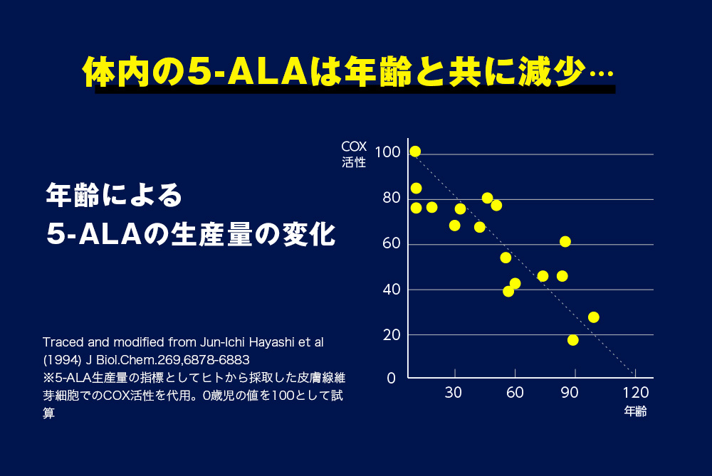 体内のALAは年齢と共に減少…