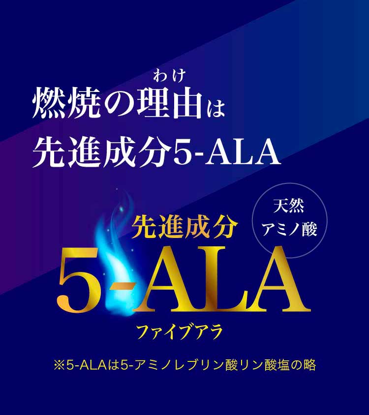 燃焼の理由は先進成分5-ALA（天然アミノ酸）