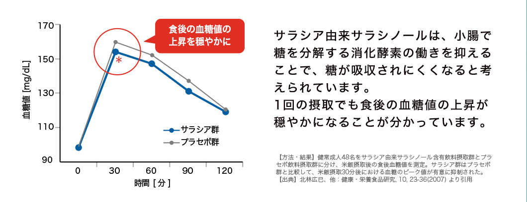 食後の血糖値の上昇を穏やかに