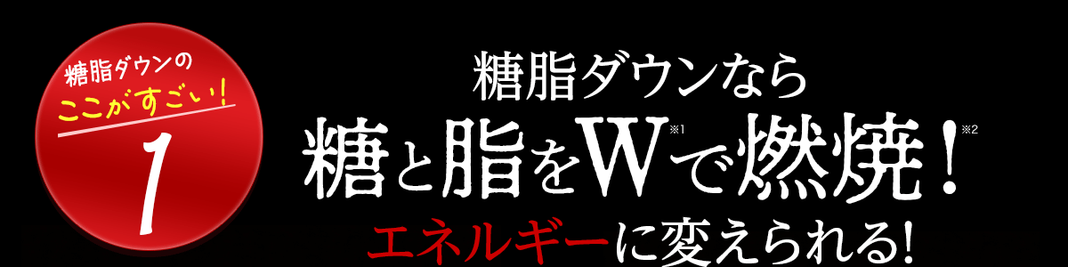 糖脂ダウンなら糖と脂肪をWで燃焼！エネルギーに変えられる！