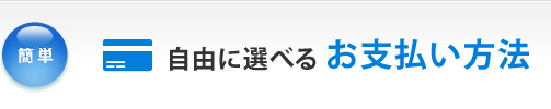 自由に選べるお支払い方法