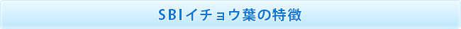 SBIイチョウ葉の特徴